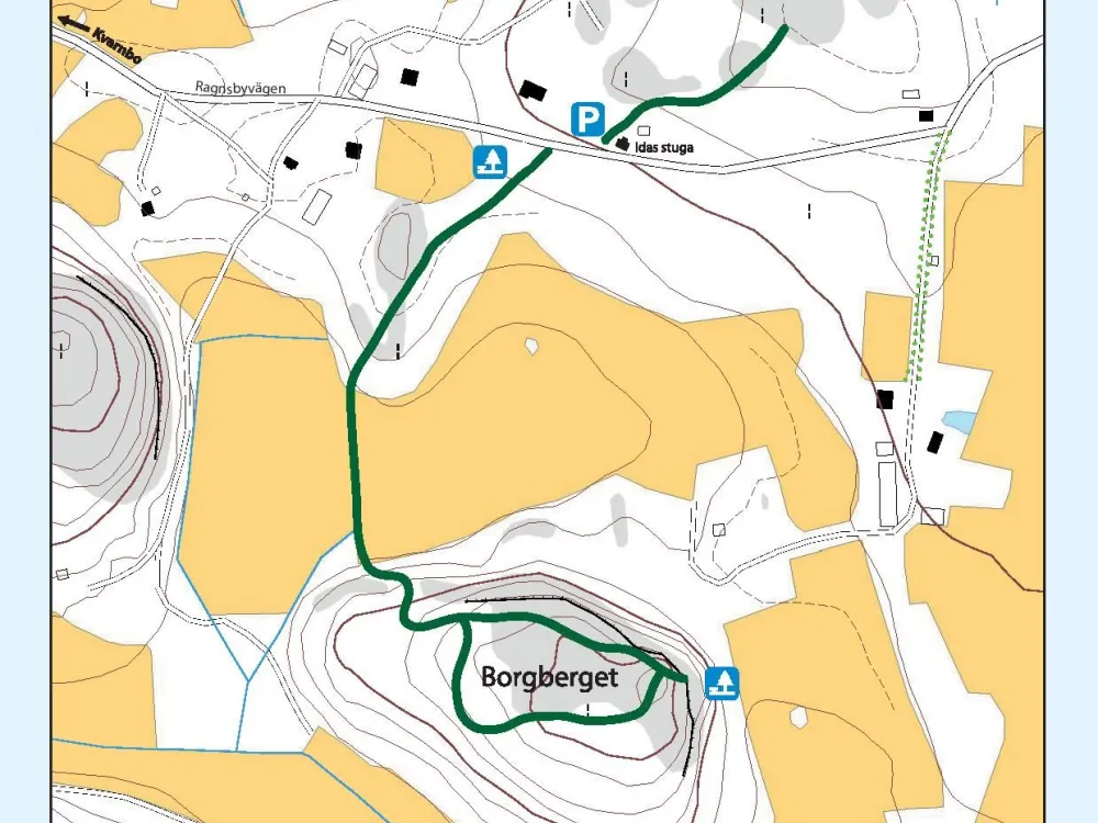 Borgboda 2,5 km − Ahvenanmaan suurin mäkilinna ja Idan tupa