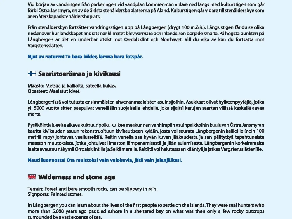 Långbergen 5,5 km − vildmark och stenålder